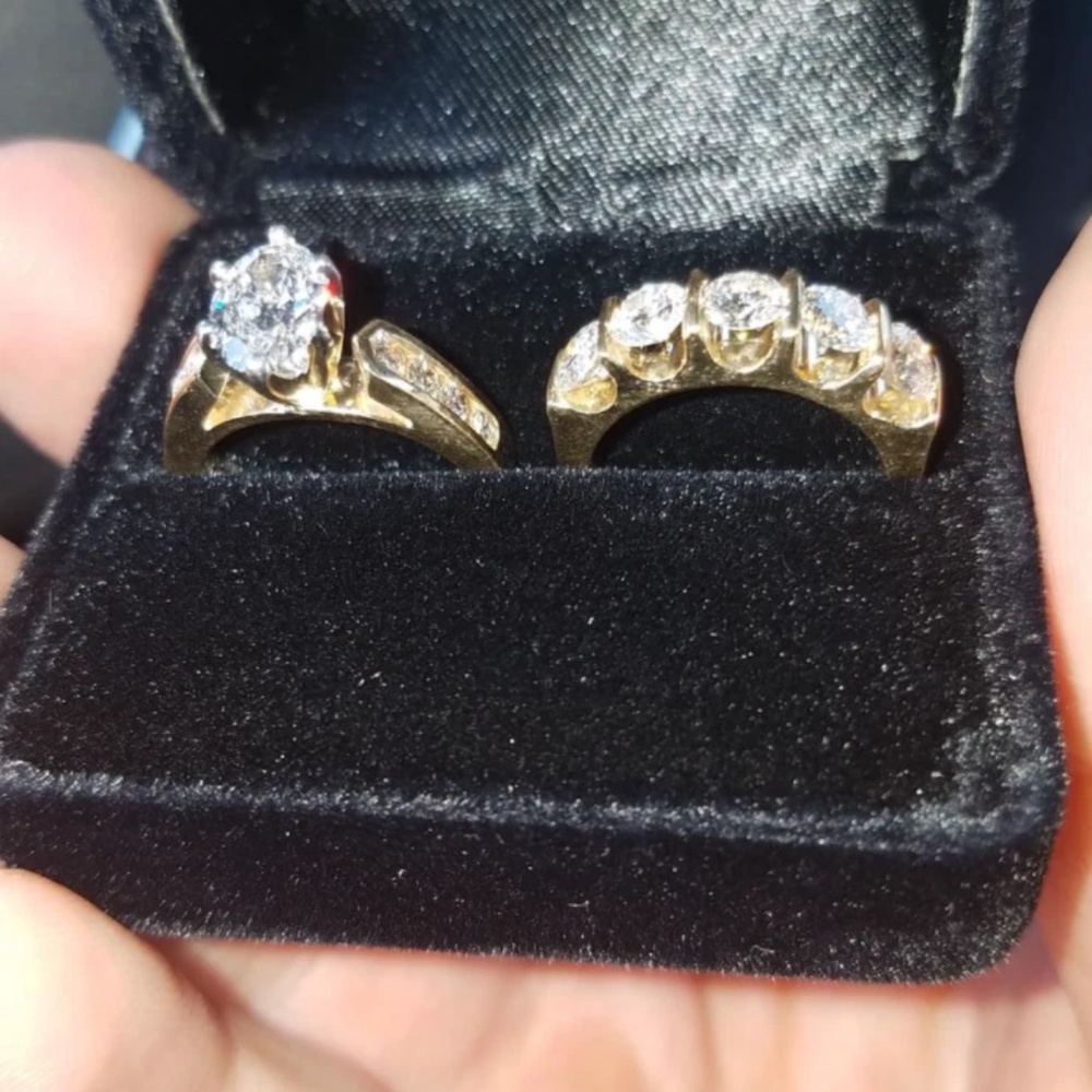 .95 Carat Center Diamond Ring Set.  Natural, Not Lab Grown.  14K Yellow Gold. - Picture 5 of 17